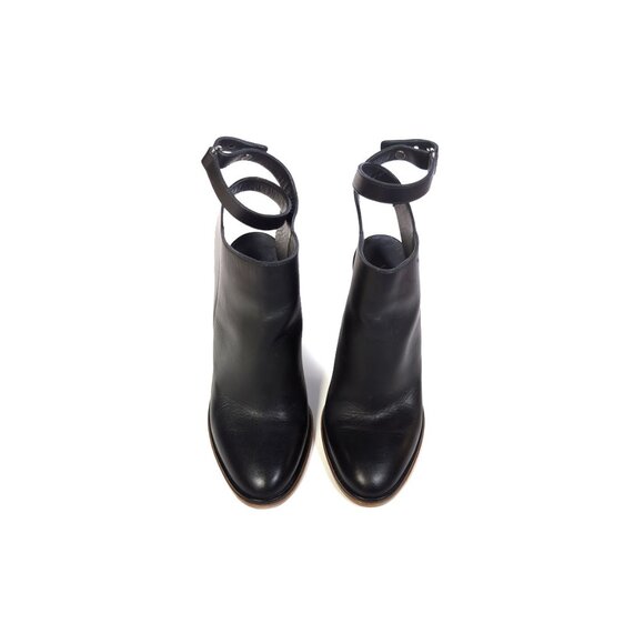 VINCE Boots Black Leather 'Joanna' Bootie Ankle Strap Womens Size 9 - Picture 4 of 10